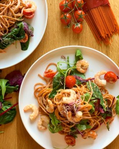 Chili Pasta mit Garnelen