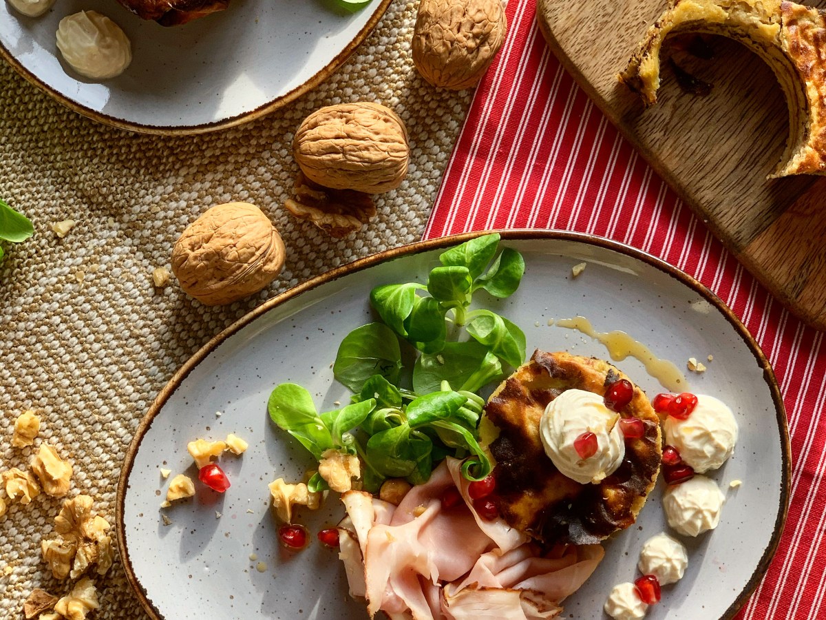 Pikanter Baumkuchen mit leckerem Walnuss-Honig-Schinken