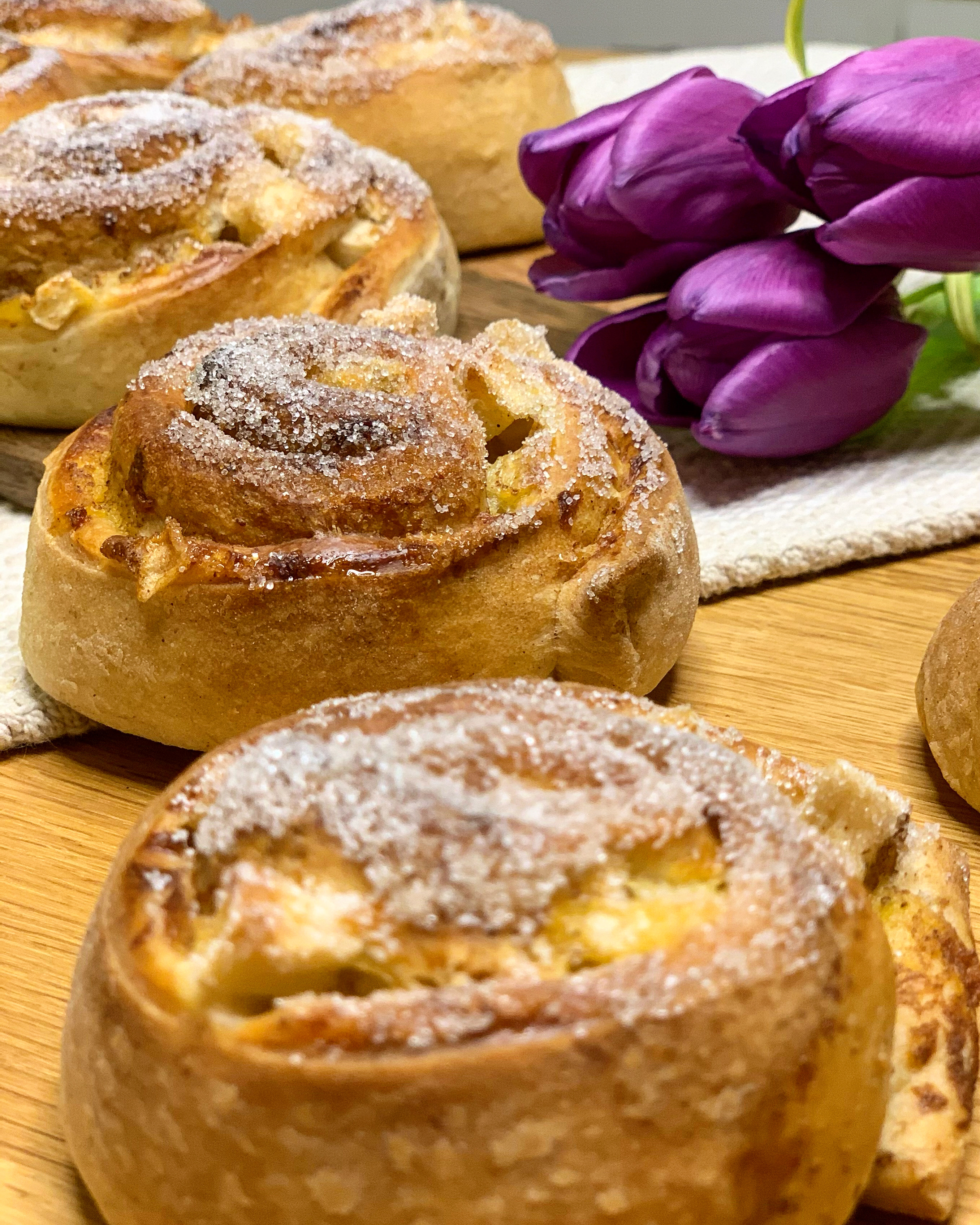 Apfel Pudding Schnecken