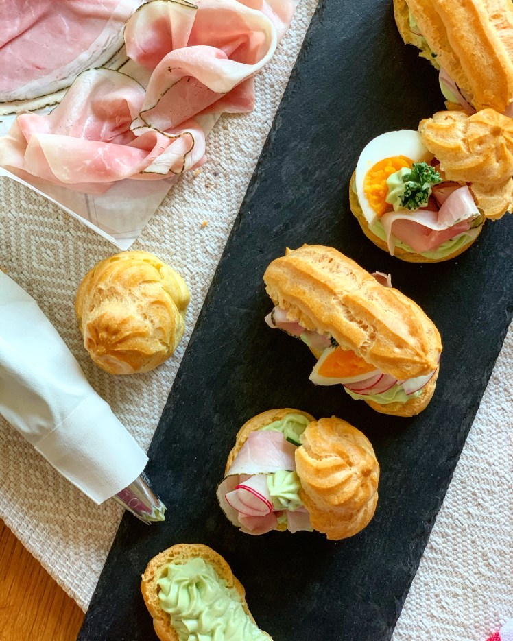 Bärlauch Schinken Brandteigkrapferl